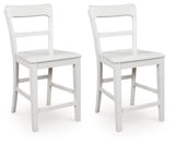 Greddinton White Counter Height Barstool side angle view