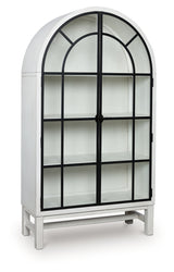 Greddinton White Display Cabinet angled closed doors view