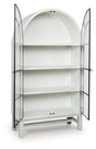 Greddinton White Display Cabinet angled open doors view