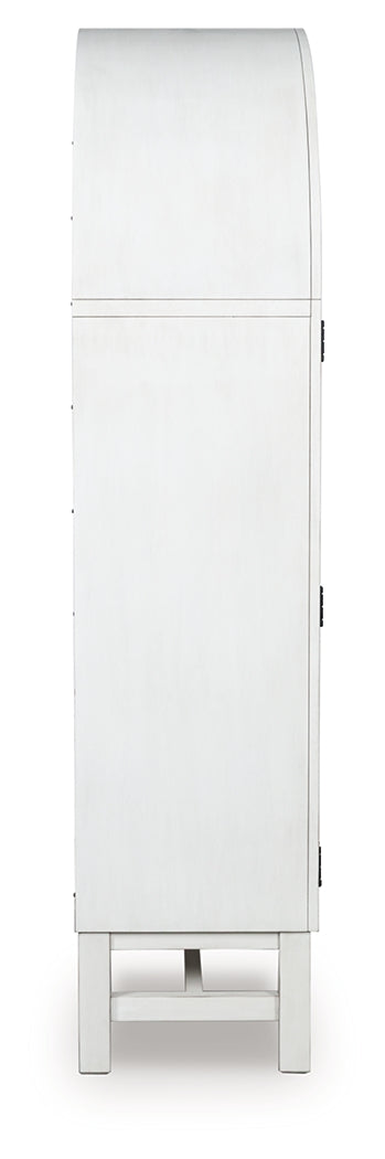 Greddinton White Display Cabinet side profile view