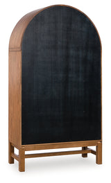 Back view of Greddinton brown black display cabinet