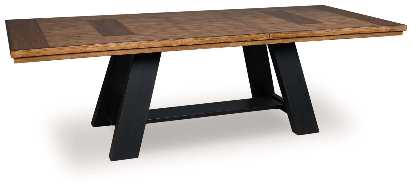 Dining table pulling apart to insert extension leaf