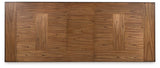 Close-up of table top with leaf inserted