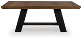 Dining table side profile without extension leaf