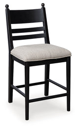Greddinton black solid wood counter height barstool alternate angle