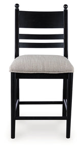 Greddinton black counter height barstool head-on alternate angle