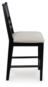 Greddinton black counter height barstool alternate side profile