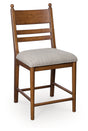 Greddinton brown counter height barstool front angle view
