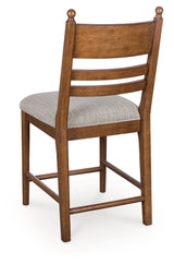 Back view of Greddinton brown ladderback barstool