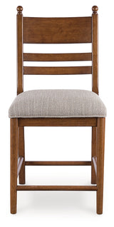 Greddinton brown counter height barstool front view