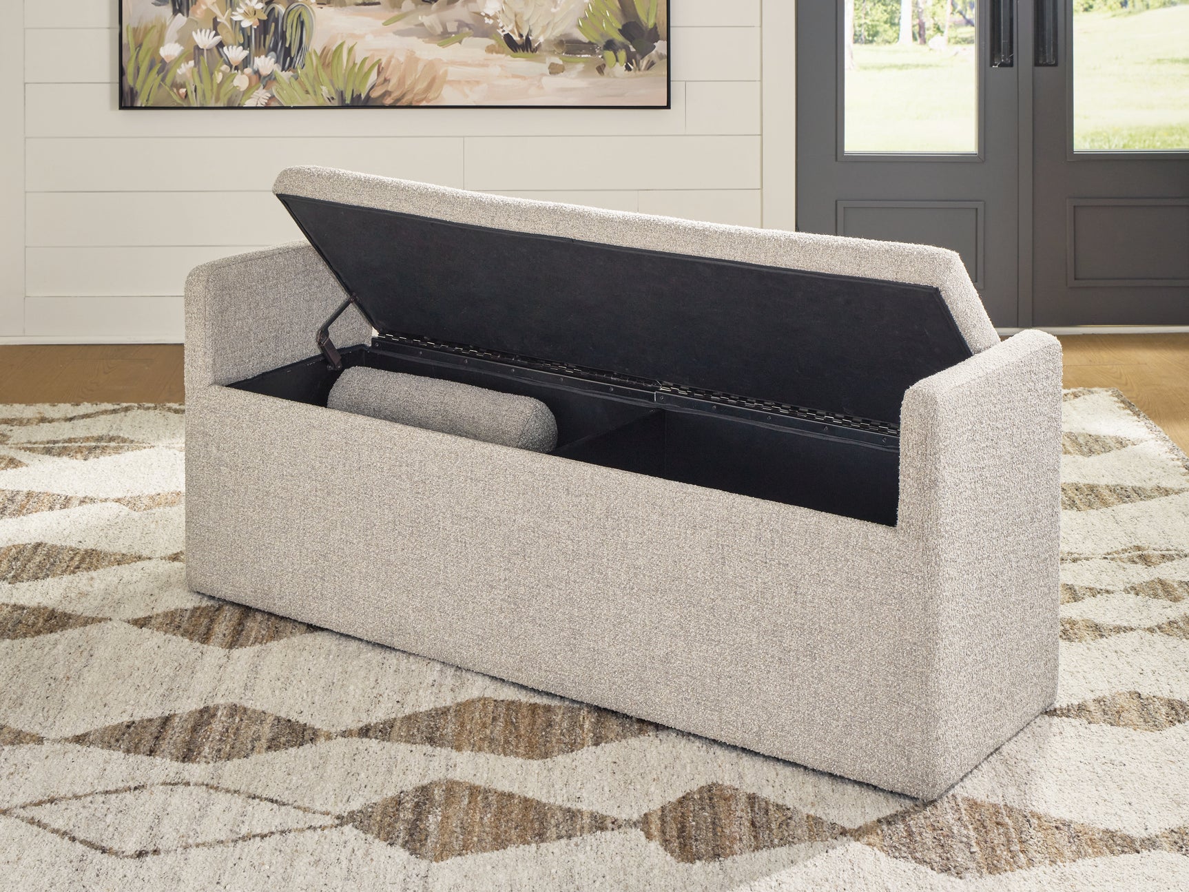 Galliden Dining Bench storage compartment open top view