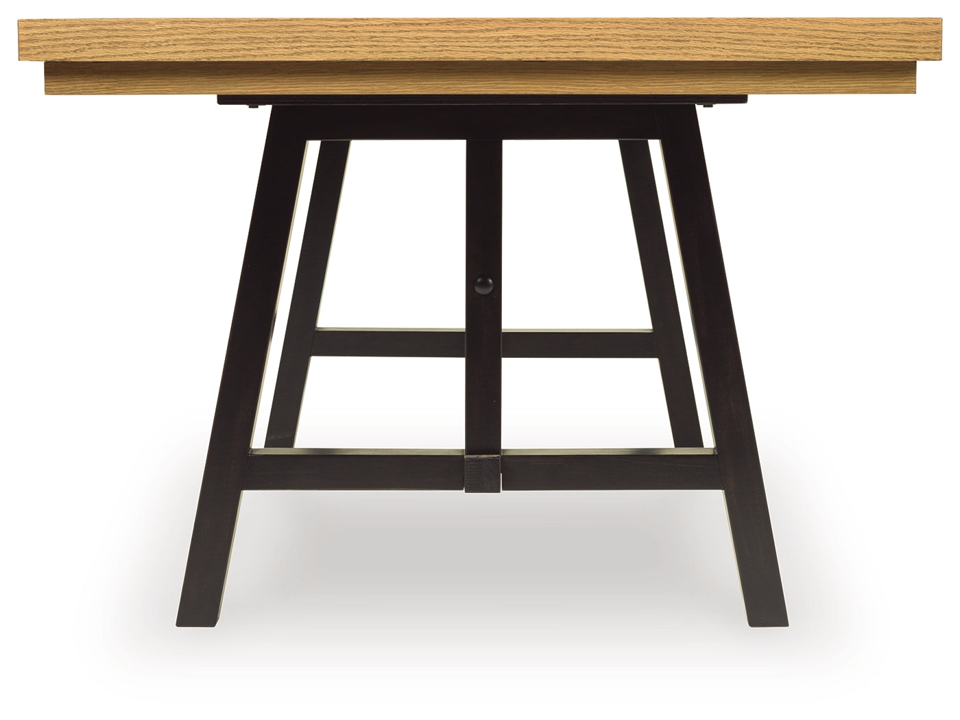 Galliden dining table close-up on trestle base side
