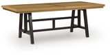 Galliden dining table without leaves, angled side view