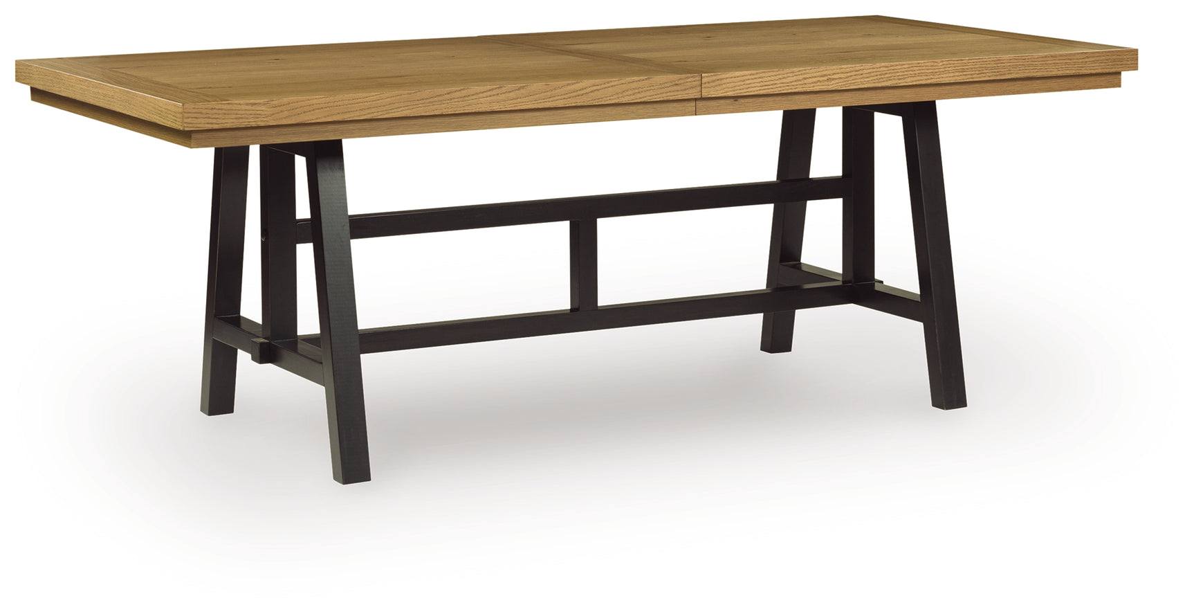 Galliden dining table without leaves, angled side view