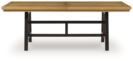 Galliden dining table head-on view without leaves