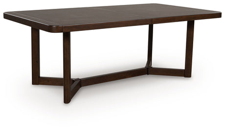Dilenno dining table without leaf, head-on view