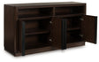 Dilenno dining server open doors showing storage space