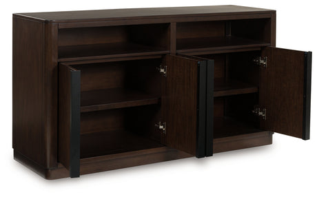 Dilenno dining server open doors showing storage space