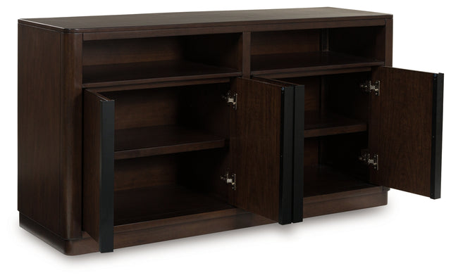 Dilenno dining server open doors showing storage space