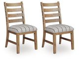 Ridgester Light Brown Next-Gen Nuvella™ Dining Chair angled view