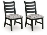 Ridgester Beige/Black Next-Gen Nuvella™ Dining Chair angled view