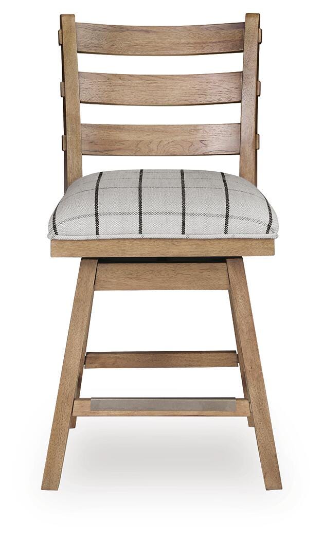 Ridgester Light Brown Next-Gen Nuvella™ Counter Height Swivel Barstool view 4