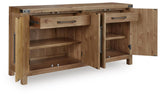 Ridgester Light Brown Dining Server angled view