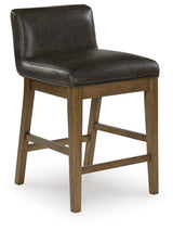 Cabalynn light brown counter height dining table and 4 storage barstools