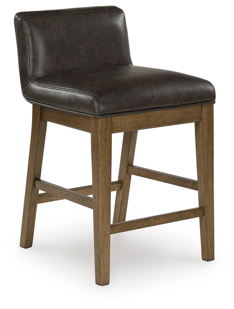 Cabalynn light brown counter height dining table and 4 storage barstools