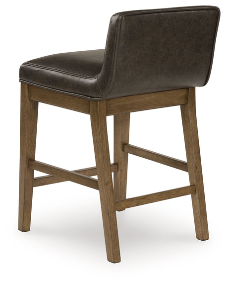 Cabalynn light brown counter height dining table and 4 storage barstools
