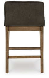Cabalynn light brown counter height dining table and 4 storage barstools