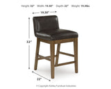 Cabalynn light brown counter height dining table with six storage barstools
