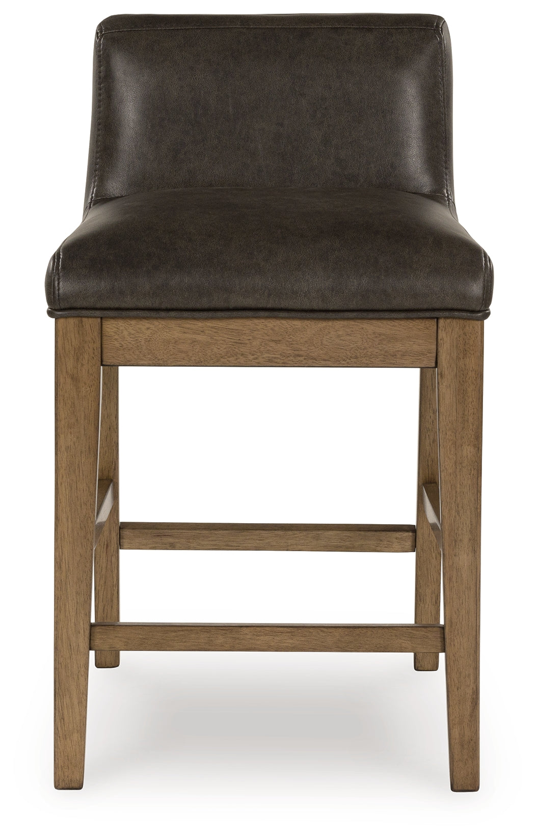 Cabalynn light brown counter height dining table with six storage barstools
