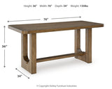 Cabalynn light brown counter height dining table and 4 storage barstools