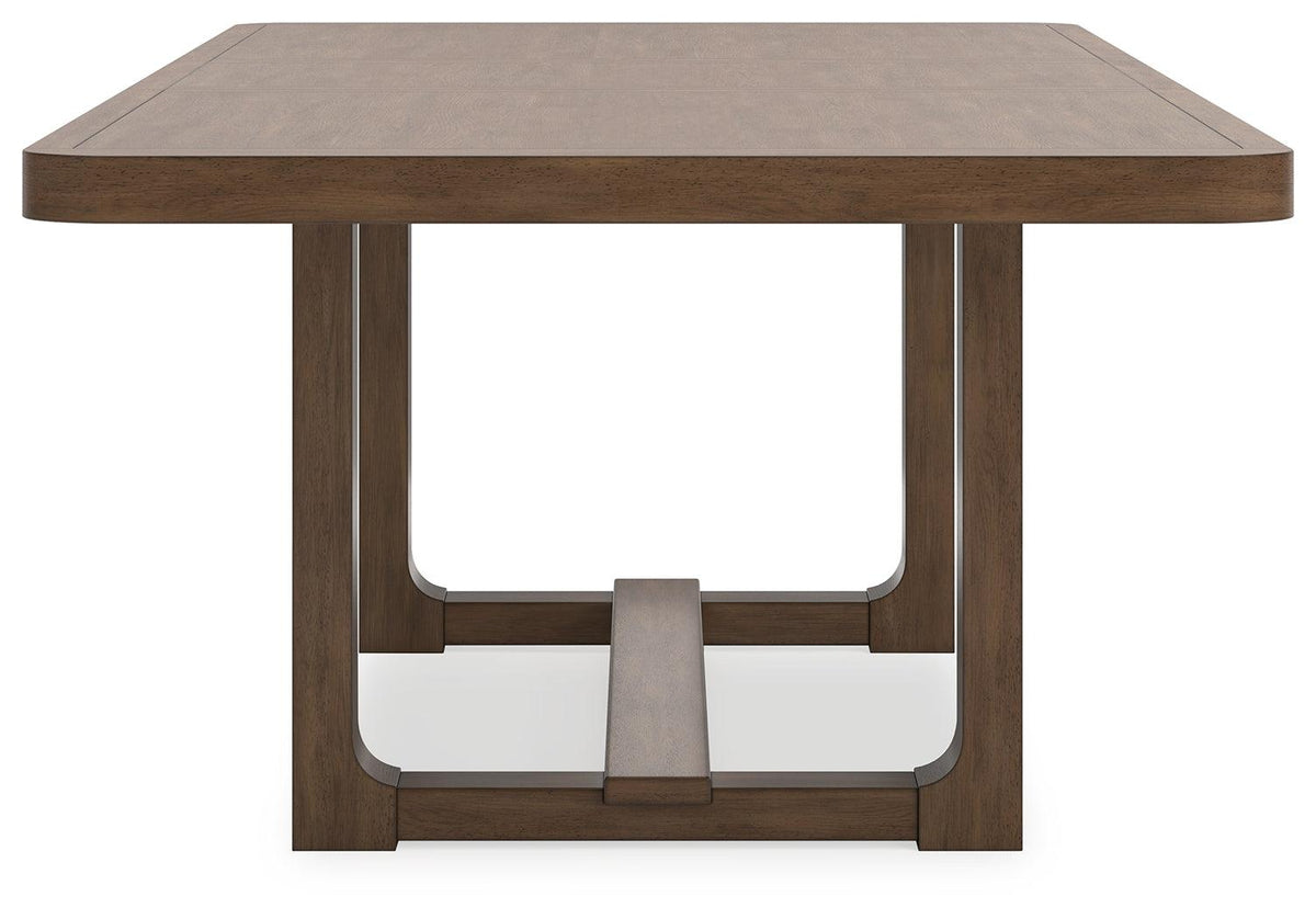 Cabalynn Light Brown Dining Extension Table smooth tabletop close-up
