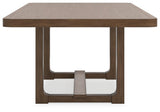 Cabalynn Light Brown Dining Extension Table smooth tabletop close-up