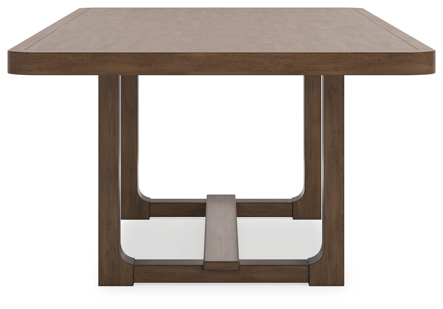 Cabalynn Light Brown Dining Extension Table smooth tabletop close-up