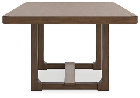 Cabalynn Light Brown Dining Extension Table smooth tabletop close-up