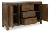 Cabalynn dining server angled open cabinet doors
