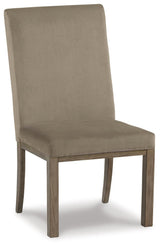 Chrestner Dining Chair angled shot displaying fabric texture