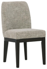 Burkhaus Dark Brown Upholstered Dining Chair head-on view