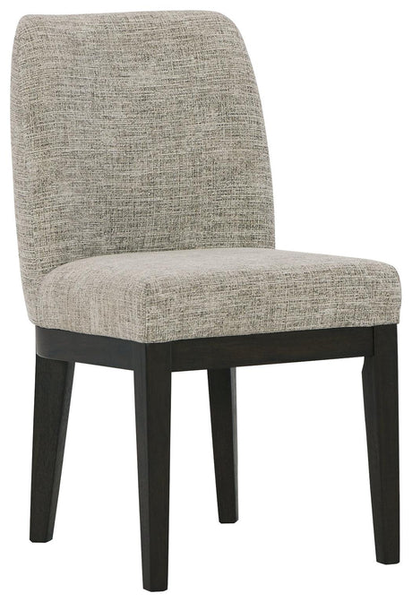 Burkhaus Dark Brown Upholstered Dining Chair head-on view