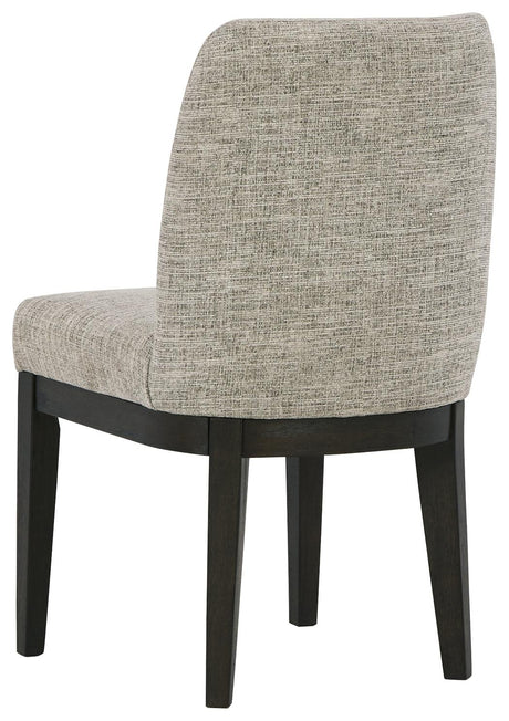 Burkhaus Dark Brown Upholstered Dining Chair back view