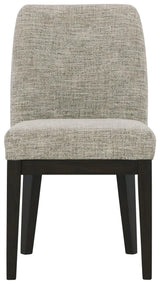 Burkhaus Dark Brown Upholstered Dining Chair close-up seat and back