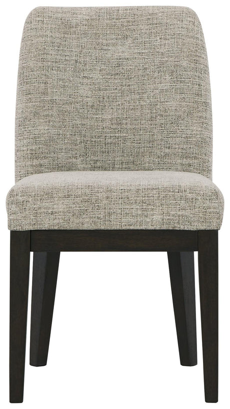Burkhaus Dark Brown Upholstered Dining Chair close-up seat and back
