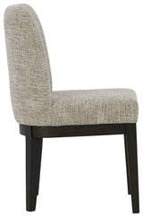 Burkhaus Dark Brown Upholstered Dining Chair side angle