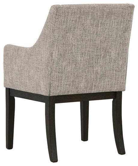 Burkhaus chair curved back and arm detail