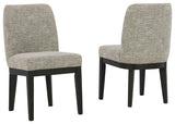 Burkhaus Dark Brown Upholstered Dining Chair angled side view
