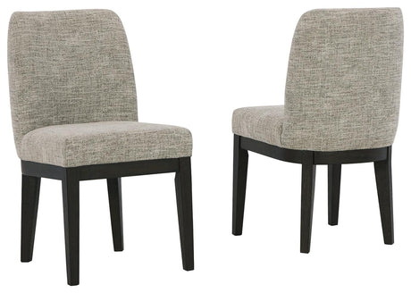 Burkhaus Dark Brown Upholstered Dining Chair angled side view