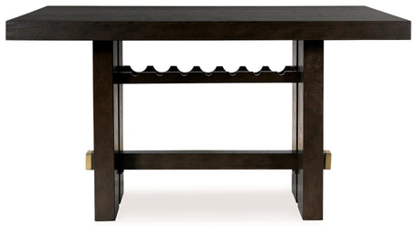 Barstools arranged around counter height table in dining setting